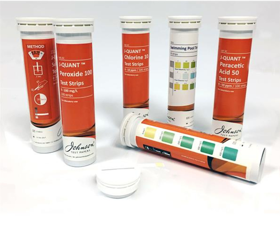 Peracetic Acid Test Strips Low Range 0-50mg J-QUANT PK100
