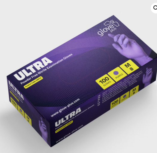 Gloves Nitrile Purple Powder Free MEDIUM PK100